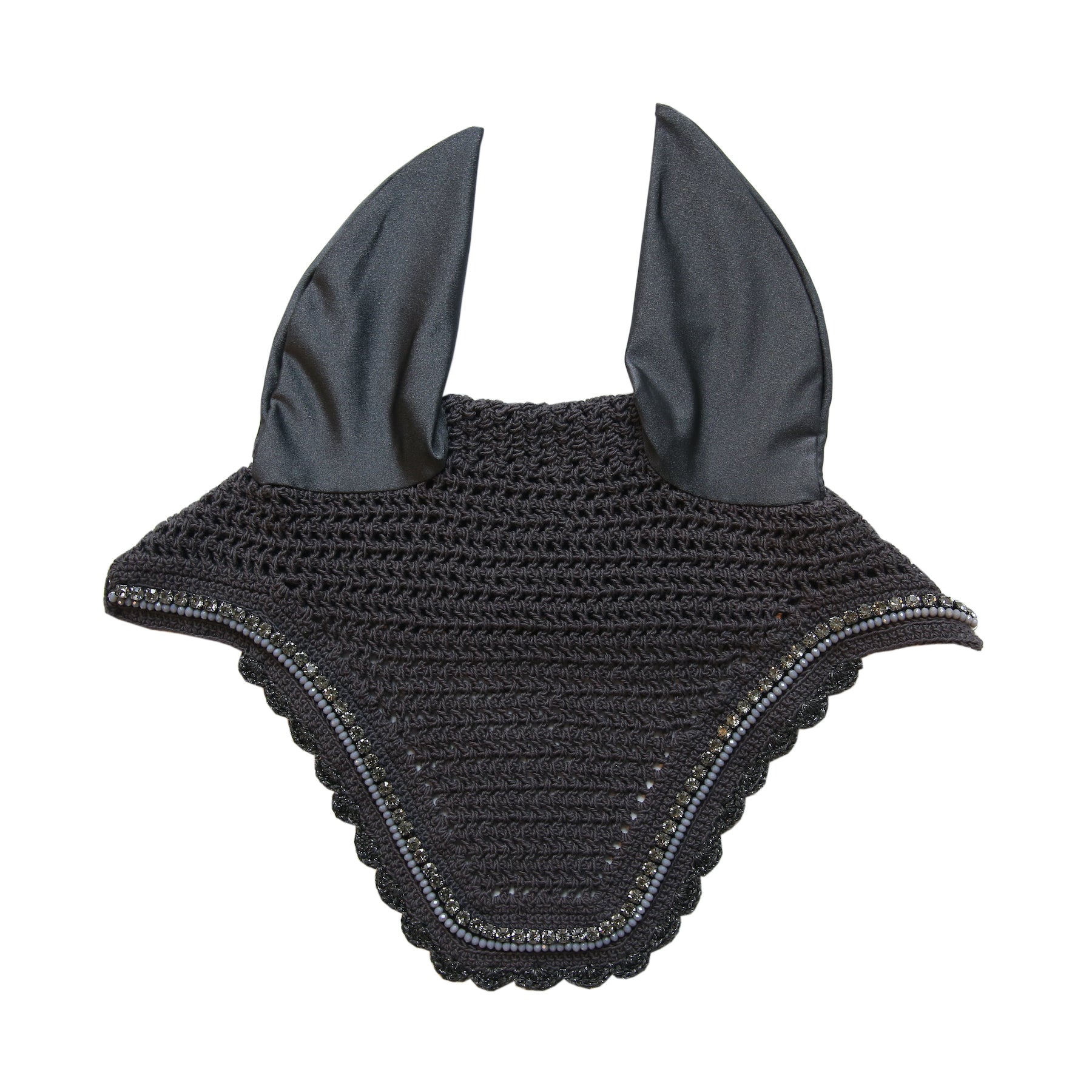 Kentucky Horsewear Fly Veil Long Stone & Pearl Soundless, Grey