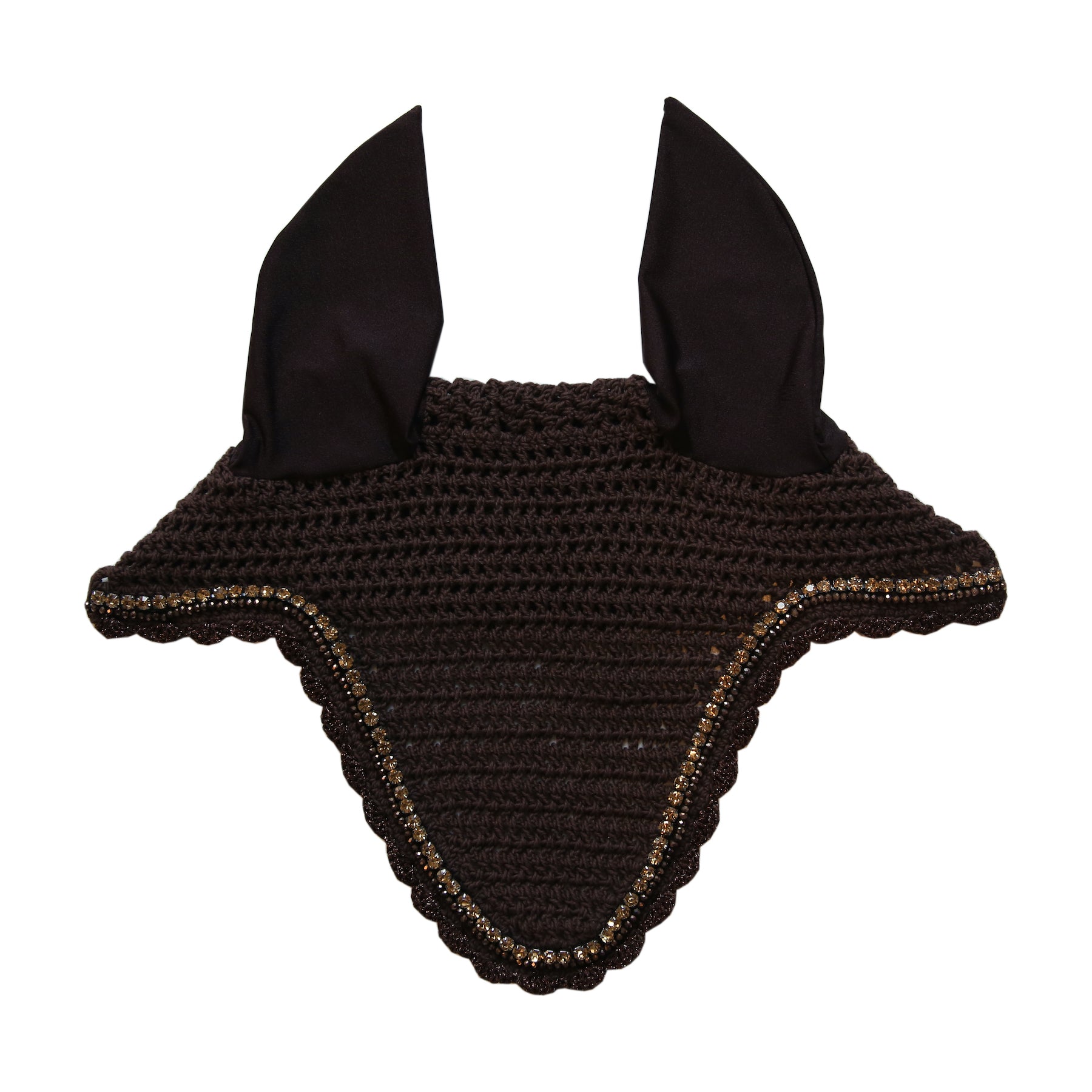Kentucky Horsewear Fly Veil Long Stone & Pearl, Brown