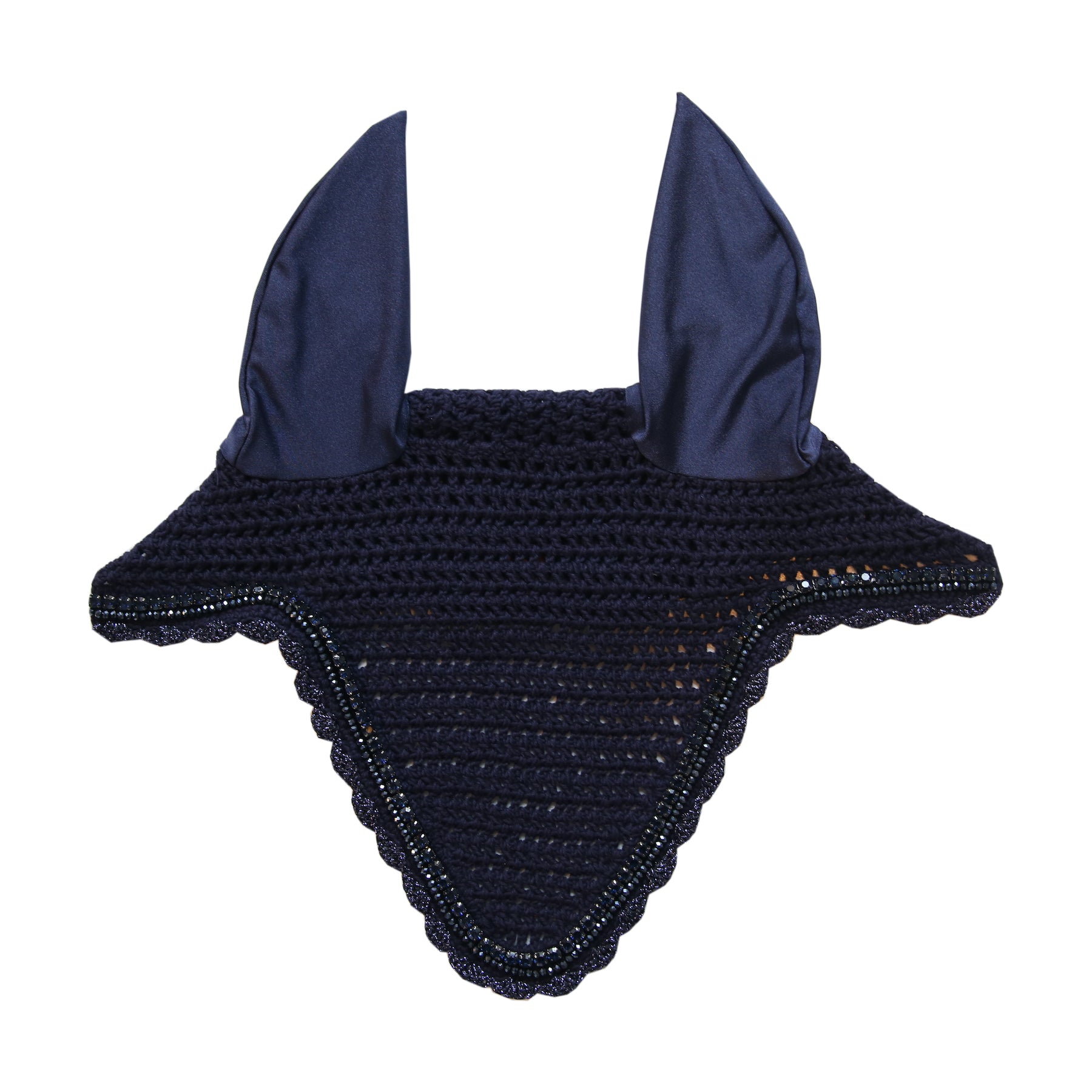 Kentucky Horsewear Fly Veil Long Stone & Pearl Soundless, Navy