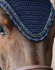 Kentucky Horsewear Fly Veil Long Stone & Pearl, Navy