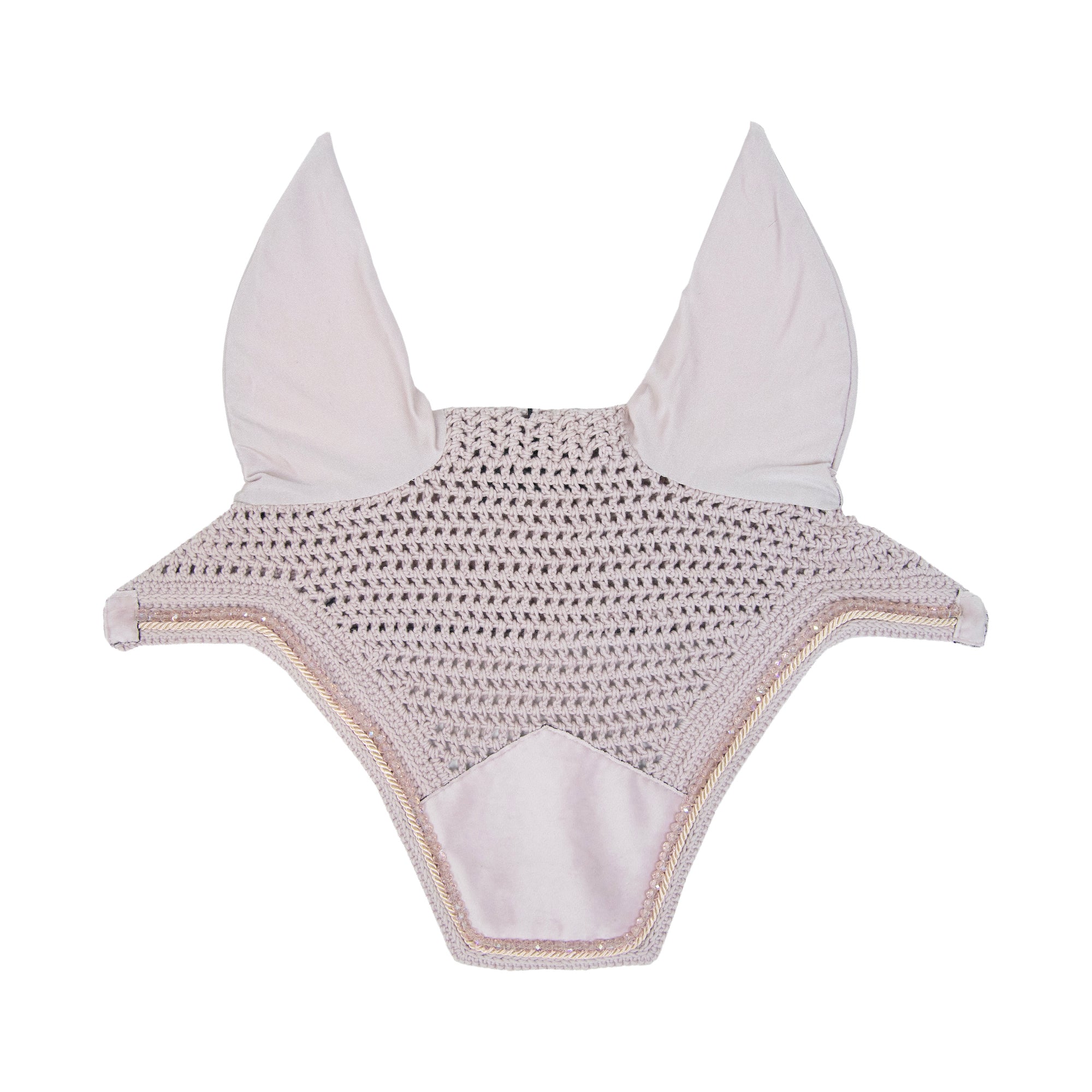 Kentucky Horsewear Fly Veil Wellington Velvet Pearls, Soft Rose