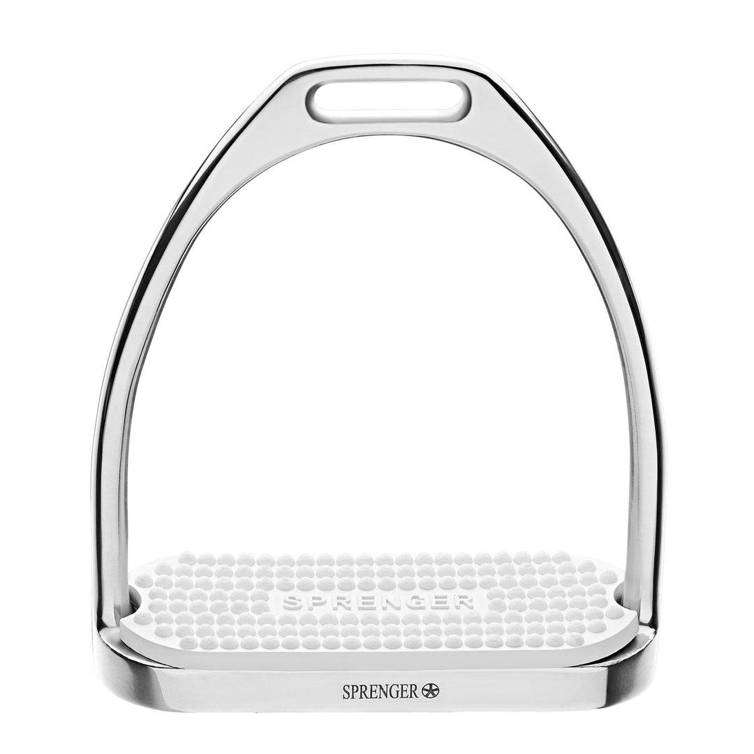 Herm Sprenger FILLIS Stirrups - Stainless steel, with white rubber pad, 120mm
