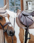 Kentucky Horsewear Saddle Pad Basic Velvet Pearls Jumping, Beige