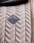 Kentucky Horsewear Saddle Pad Basic Velvet Pearls Jumping, Beige