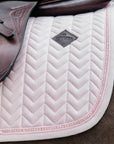 Kentucky Horsewear Saddle Pad Basic Velvet Pearls Jumping, Soft Pink