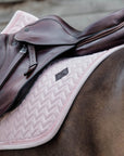 Kentucky Horsewear Saddle Pad Basic Velvet Pearls Jumping, Soft Pink