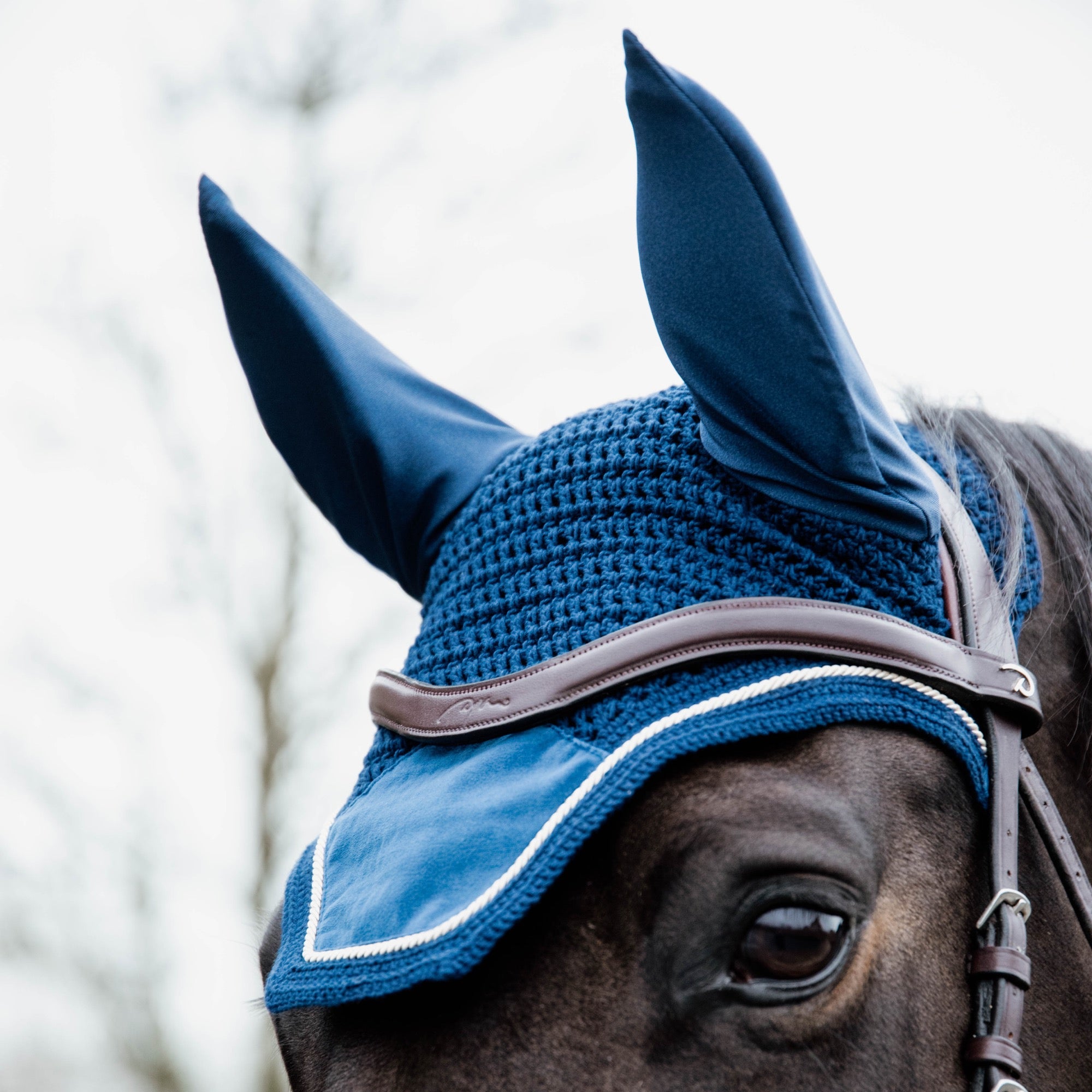 Kentucky Horsewear Fly Veil Wellington Basic Velvet, Navy