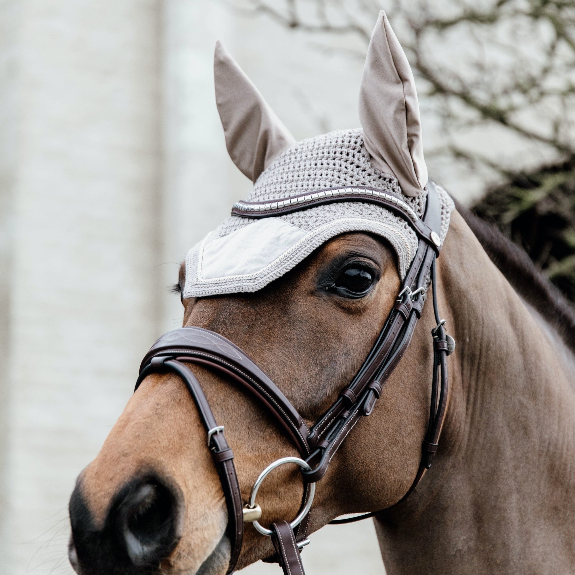 Kentucky Horsewear Fly Veil Wellington Basic Velvet, Beige
