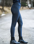 B Vertigo Justine Thermo Silicone Full Seat Winter Breeches Womens Riding Tights, Navy