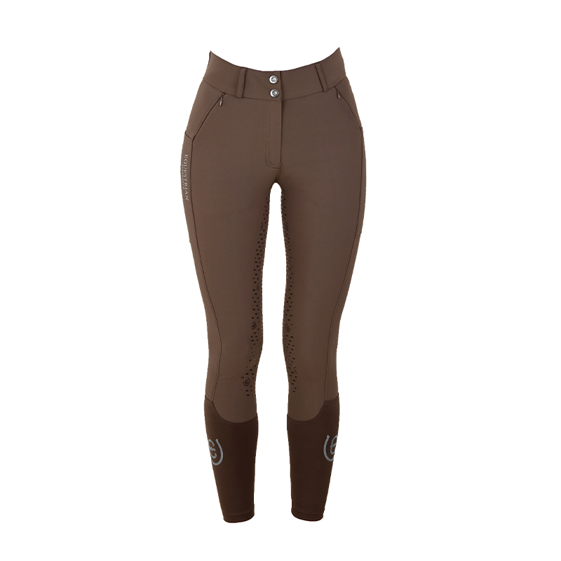 Equestrian Stockholm Riding Breeches Full Grip Elite Mid Rise Brown