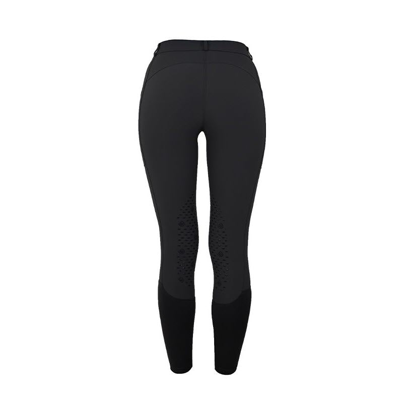 Equestrian Stockholm Riding Breeches Knee Grip, Mid Rise, Elite Black