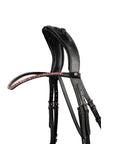 Montar Curved Pink Crystal Snap-On Browband, Black Leather