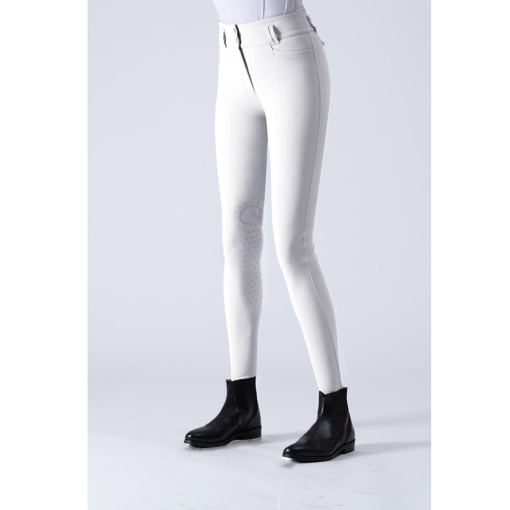 EGO7 Jumping CA High Waist Knee Grip Breeches, White