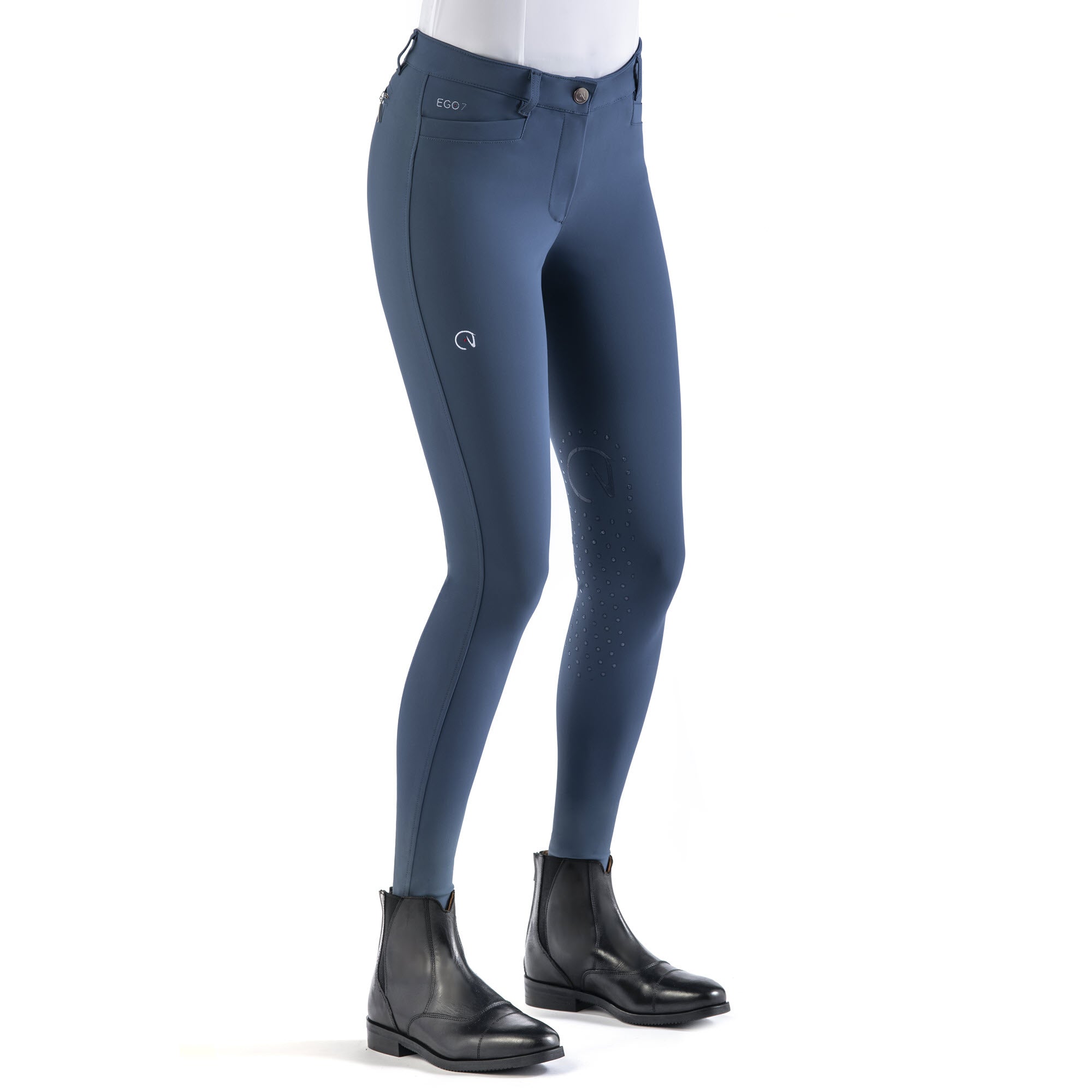 EGO7 Jumping EJ Normal Waist Knee Grip Breeches, Avio Blue