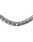 Lumiere Equestrian Baby Blue, Deep Wave Crystal Browband, BROWN Leather