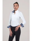 Chestnut Bay Sky Cool Liberty Ladies Show Shirt, White