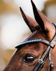 Lumiere Equestrian Swarovski Crystal Browband, Black Leather