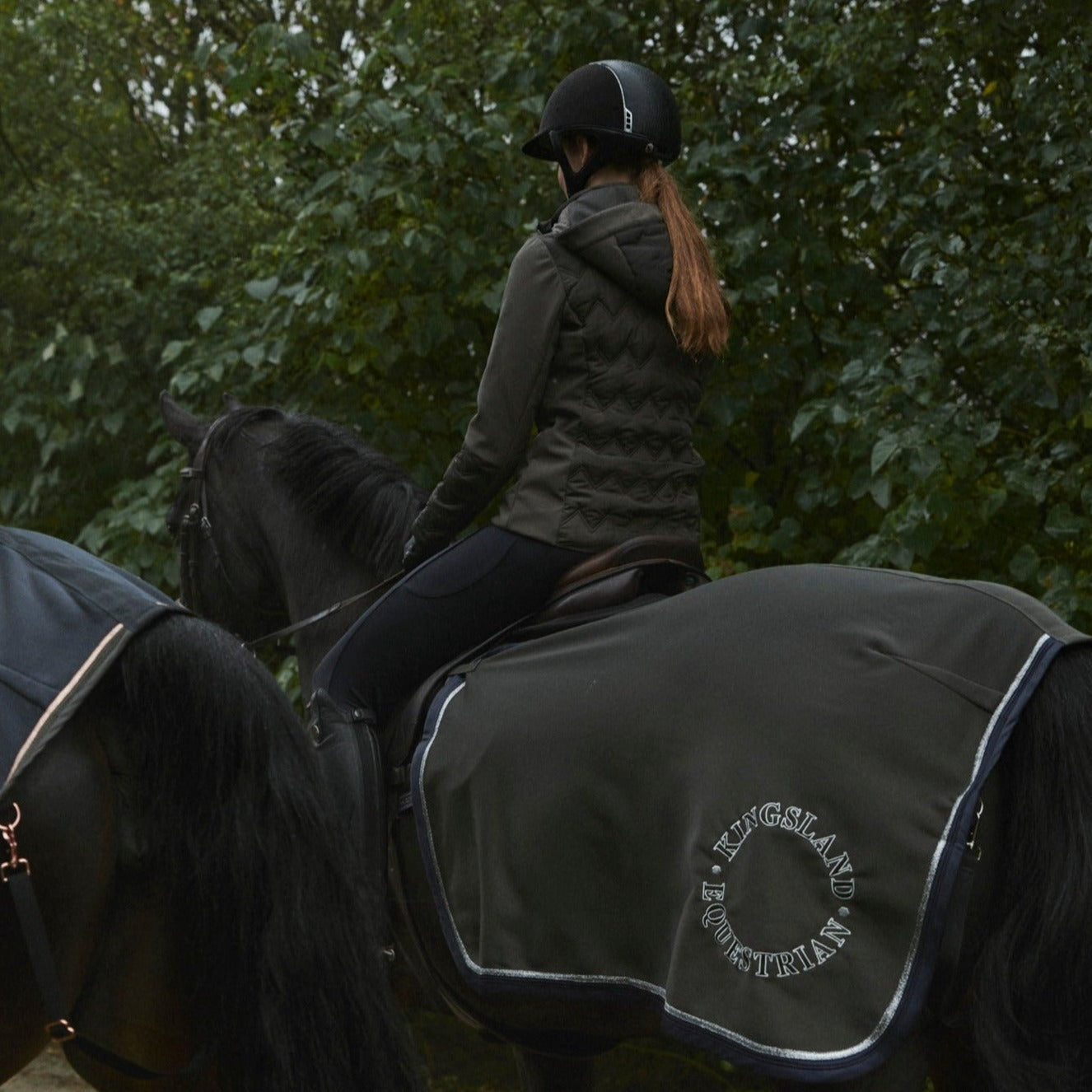 Kingsland Simone Exercise Rug, Green Black Ink