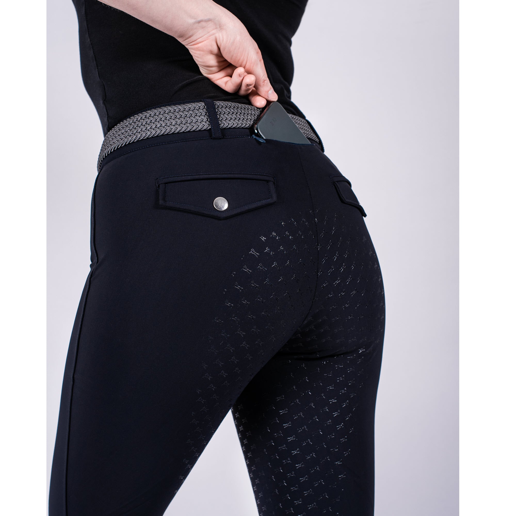 Fager Ella Superior Mid-High Rise Full Grip Breeches, Black
