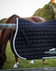 Schockemohle Dynamite Dressage Saddle Pad Logo, Navy/Stone, Full