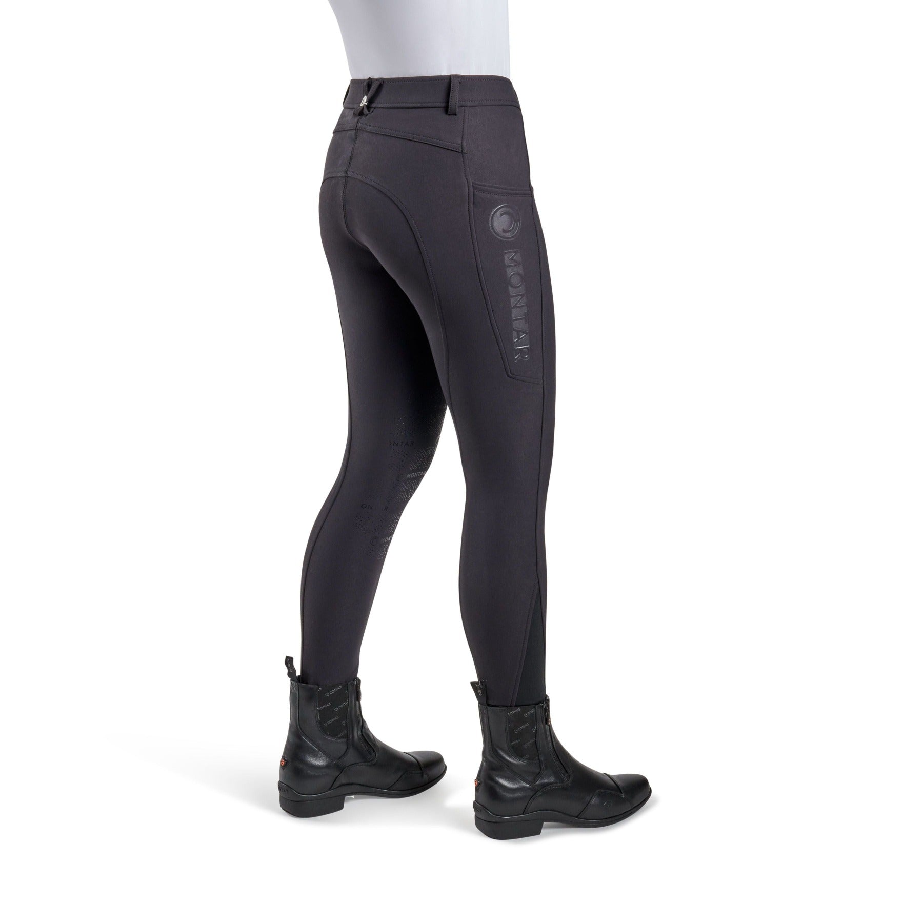 Montar Angela Yati Normal Waist Breeches - Knee Grip, Black