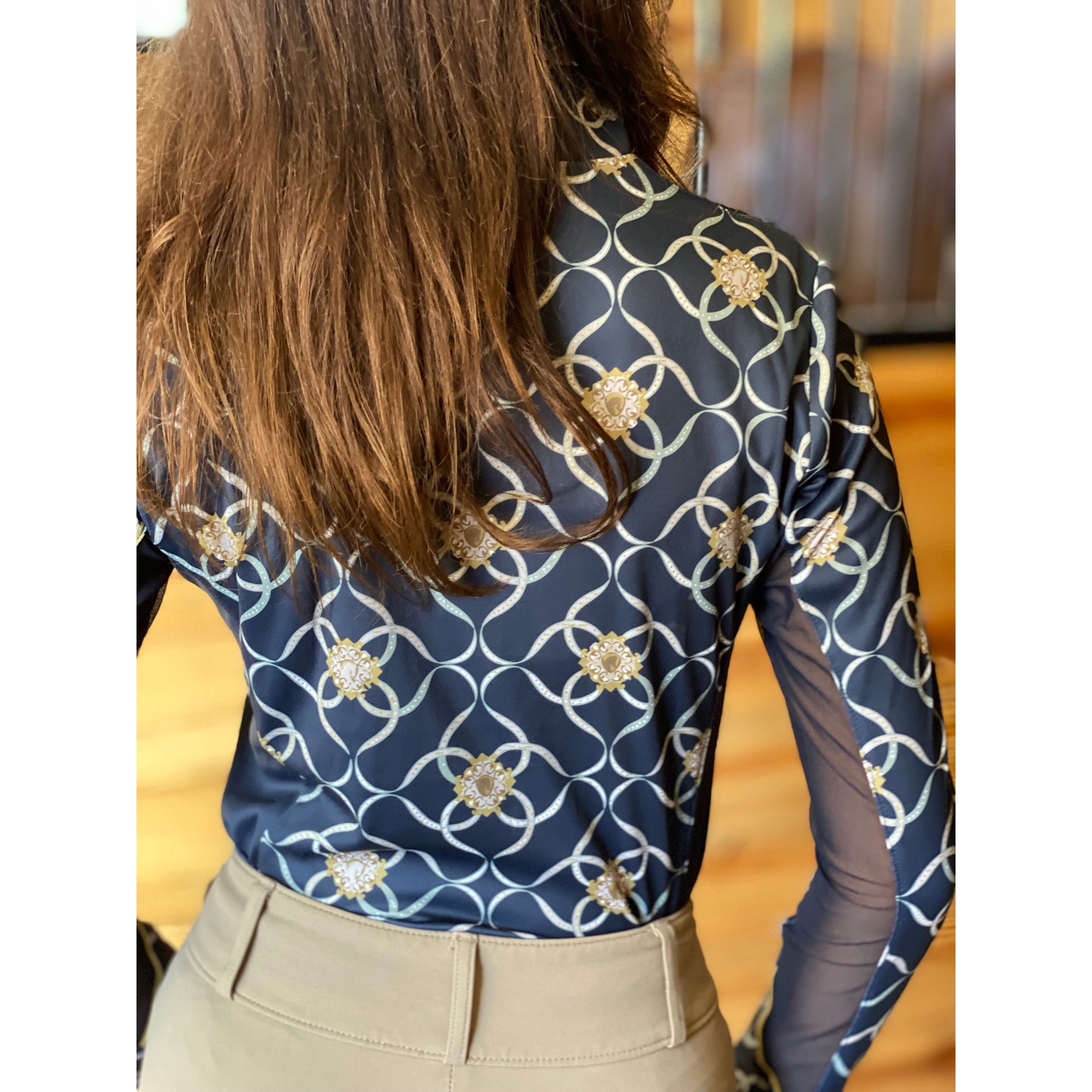 Arista Equestrian Ladies LUXE Quarter Zip Mesh Training Shirt, Navy