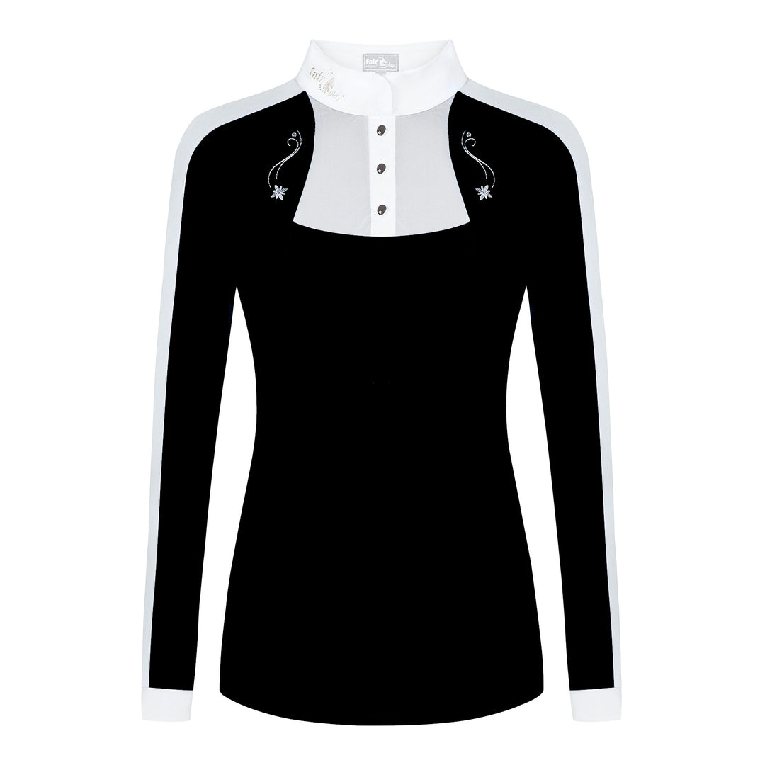 Fair Play Competition Shirt Long Sleeve LORELLA Black-White