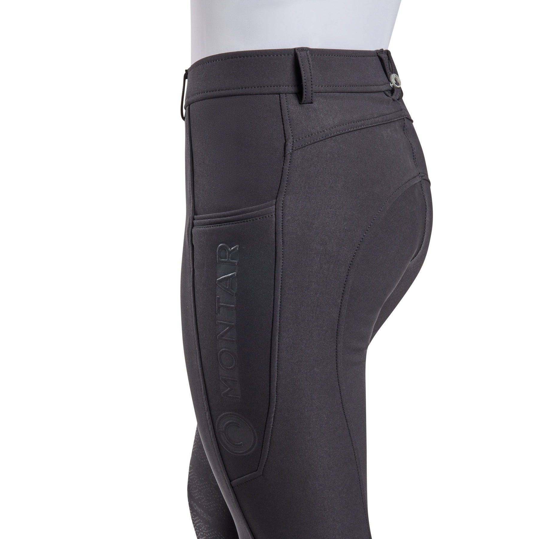 Montar Angela Yati Normal Waist Breeches - Knee Grip, Black