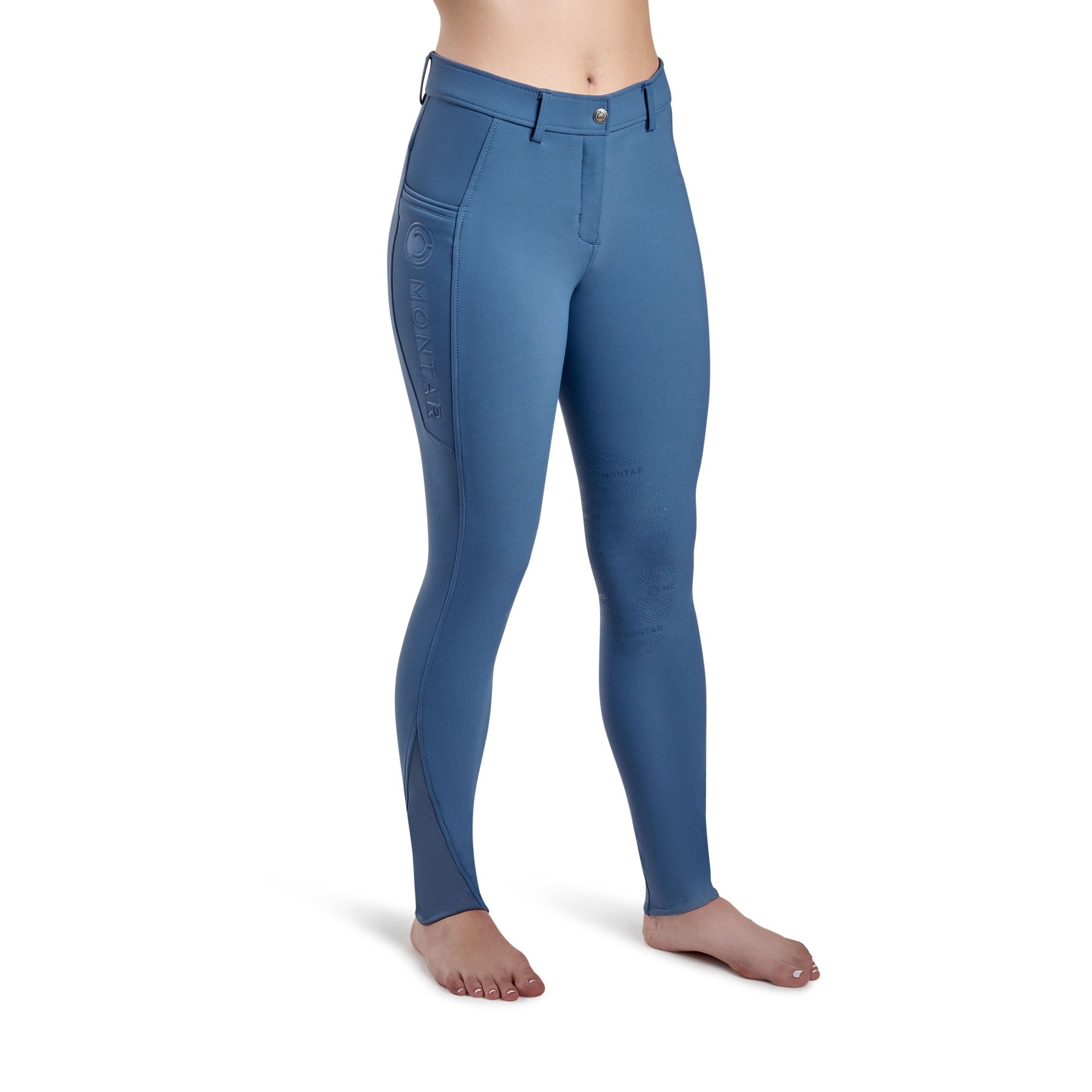 Montar Angela Yati Normal Waist Breeches - Knee Grip, Ocean Blue