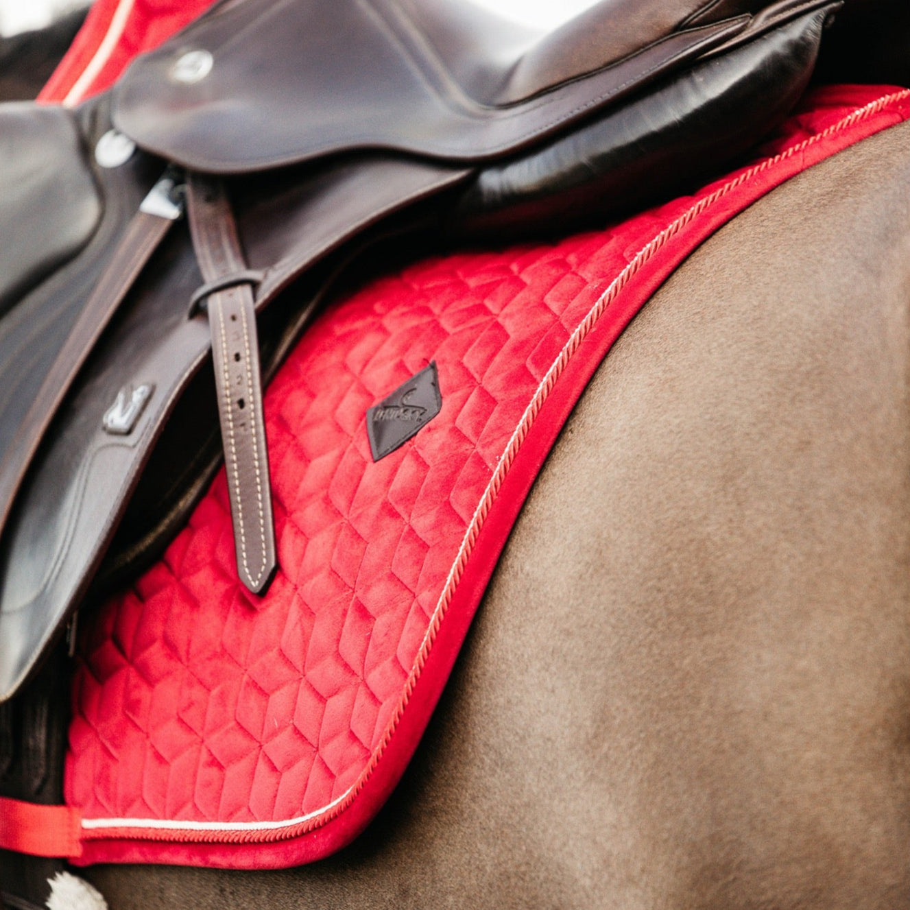 Kentucky Horsewear Saddle Pad Velvet Jumping Red Edition