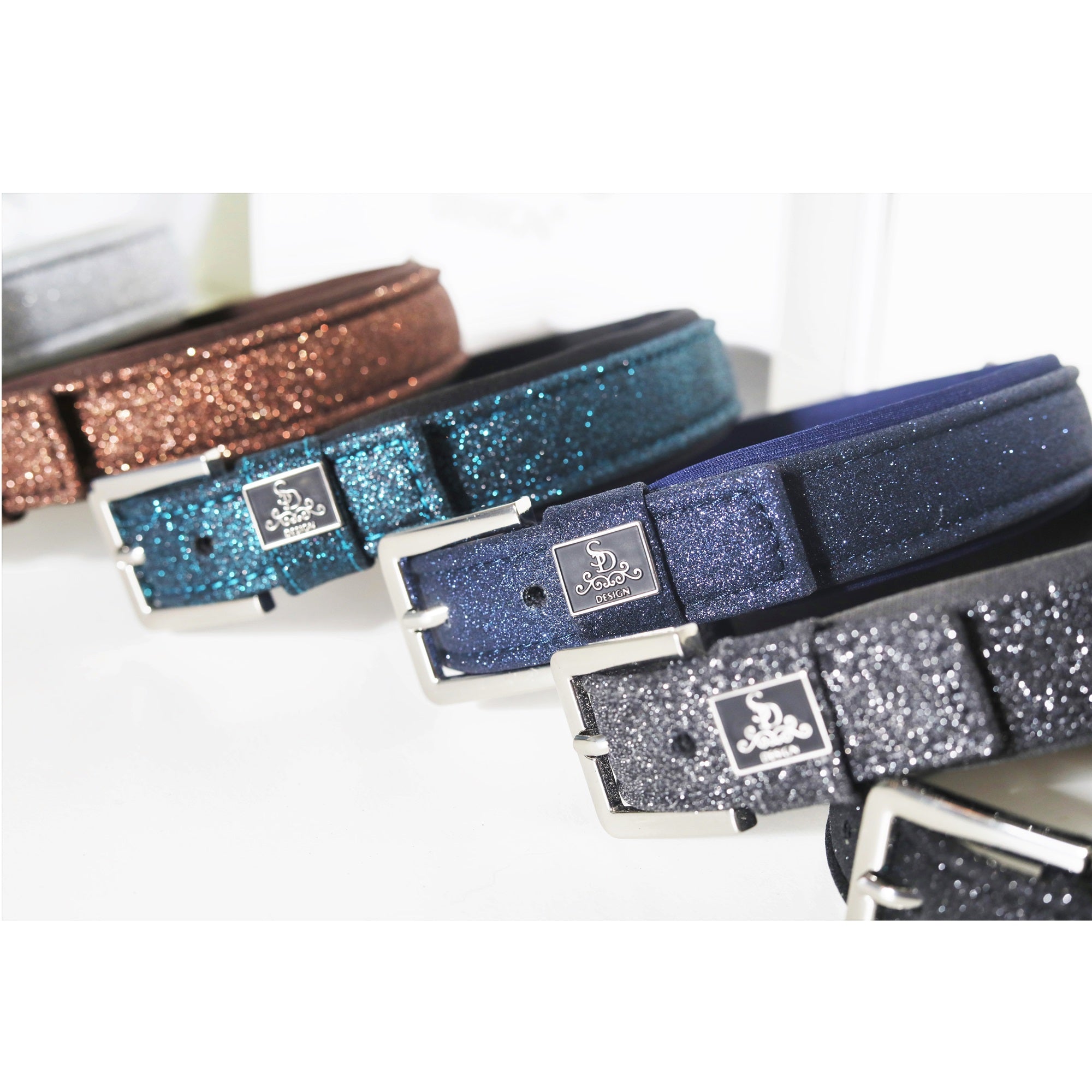 SD Design Hollywood Glamorous Dog Collar - Blue Lagoon Glitter