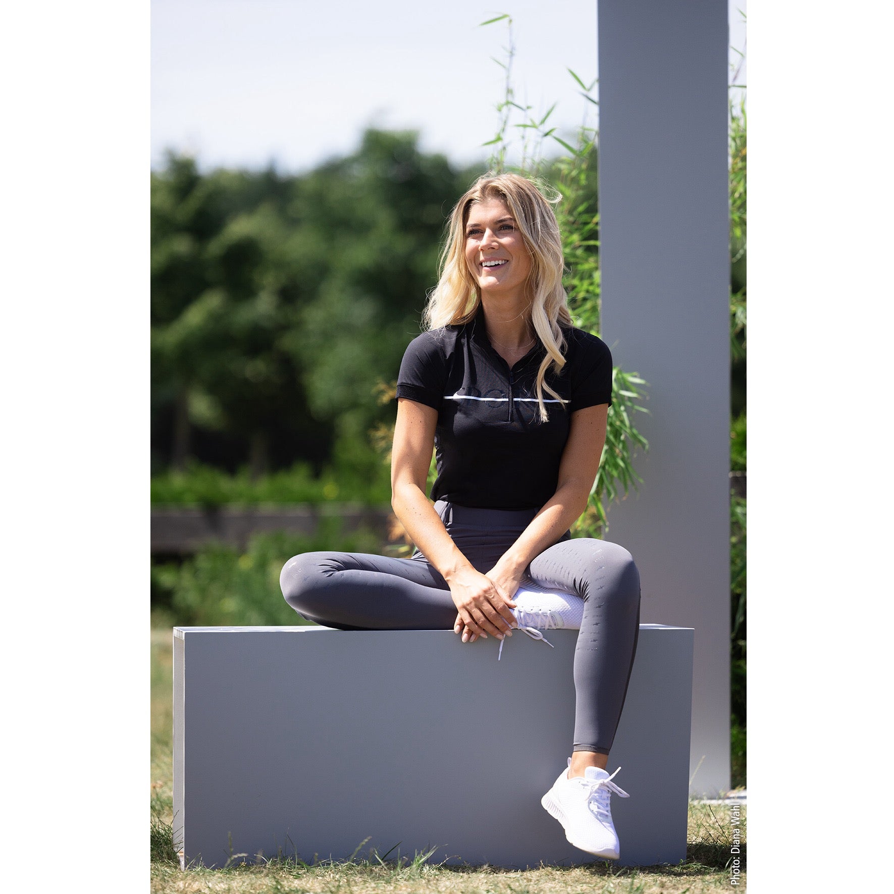 Schockemohle FORTUNA Ladies Short Sleeve Training Shirt, Cool Black