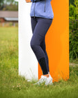 Schockemohle Summer Heather Mid Rise, Full Grip Breeches, Dark Blue