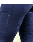 Schockemohle Summer Heather Mid Rise, Full Grip Breeches, Dark Blue