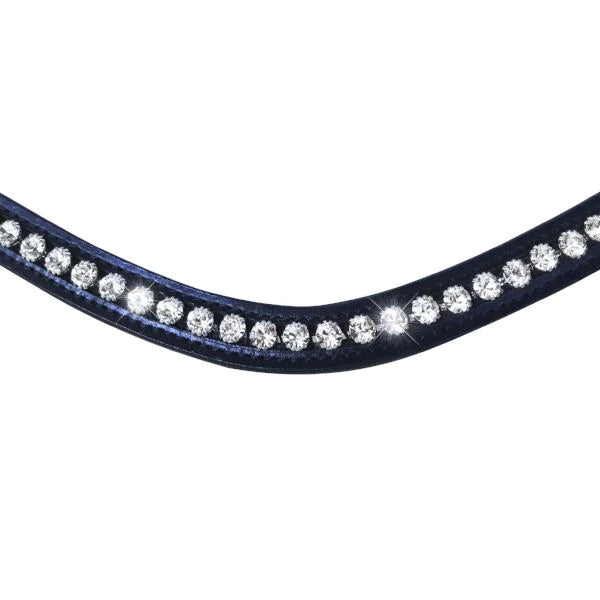 Lumiere Equestrian Swarovski Crystal Browband, Black Leather