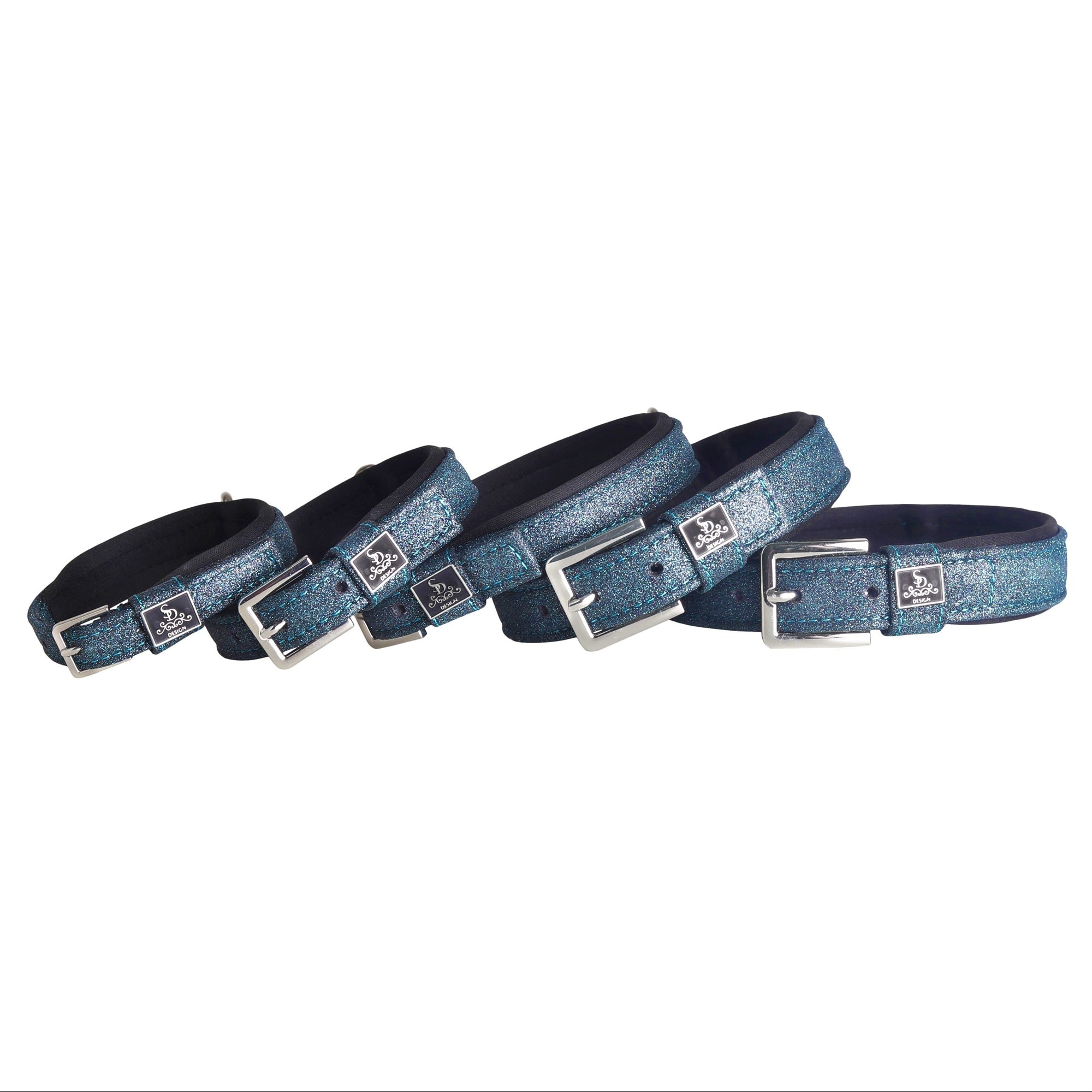 SD Design Hollywood Glamorous Dog Collar - Blue Lagoon Glitter