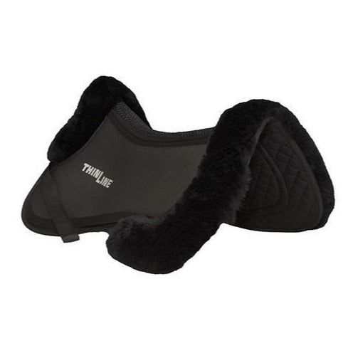 ThinLine Trifecta Half Pad with Sheepskin Rolls Black