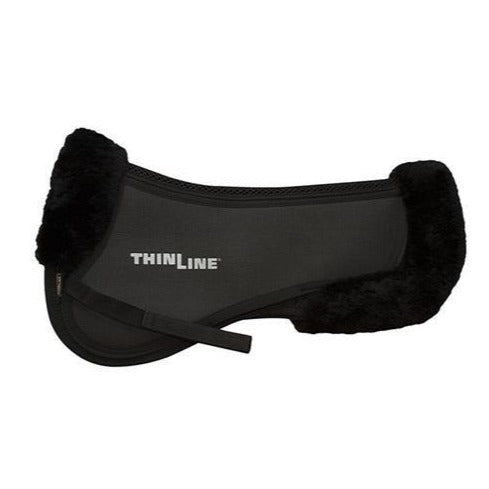 ThinLine Trifecta Half Pad with Sheepskin Rolls Black