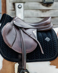 Kentucky Horsewear Saddle Pad Basic Velvet Pearls Jumping, Black