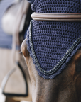 Kentucky Horsewear Fly Veil Long Stone & Pearl Soundless, Navy