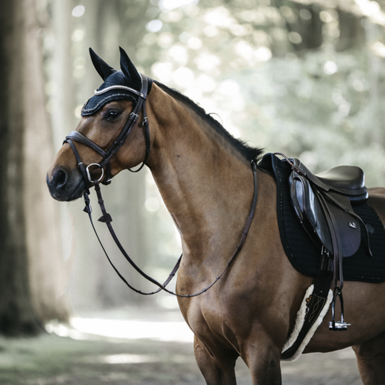 Kentucky Horsewear Fly Veil Wellington Stone & Pearl
