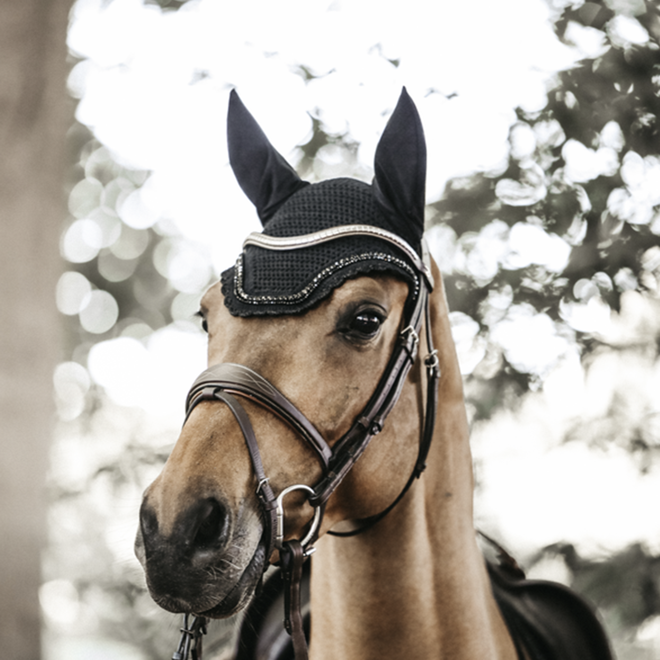 Kentucky Horsewear Fly Veil Wellington Stone & Pearl