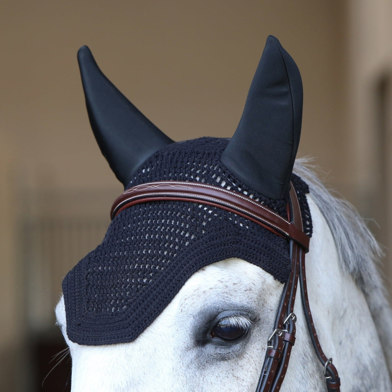Kentucky Horsewear Fly Veil Wellington Soundless, Black