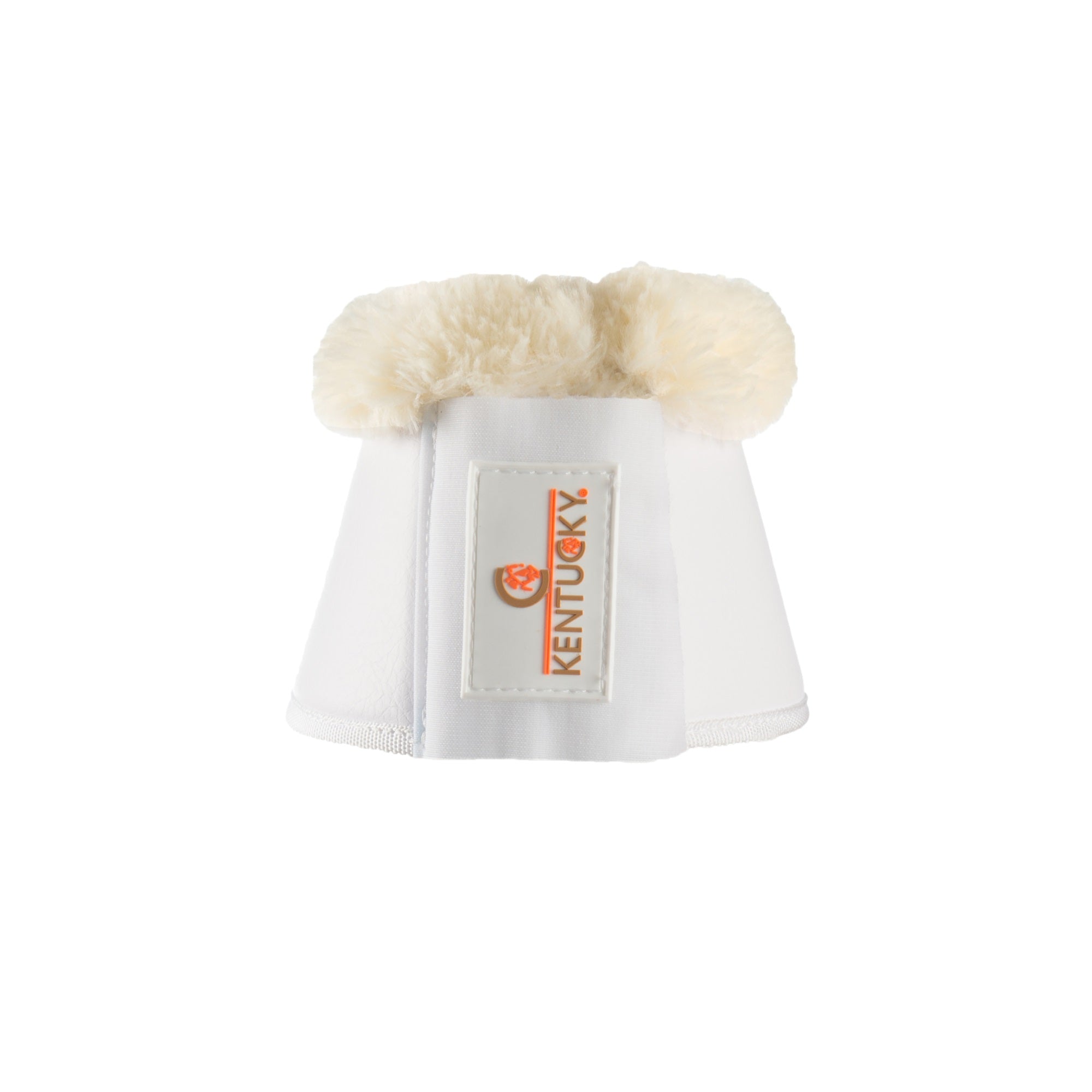 Kentucky Horsewear Sheepskin Leather Overreach Boots, White, Natural Sheepskin