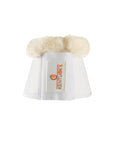 Kentucky Horsewear Sheepskin Leather Overreach Boots, White, Natural Sheepskin