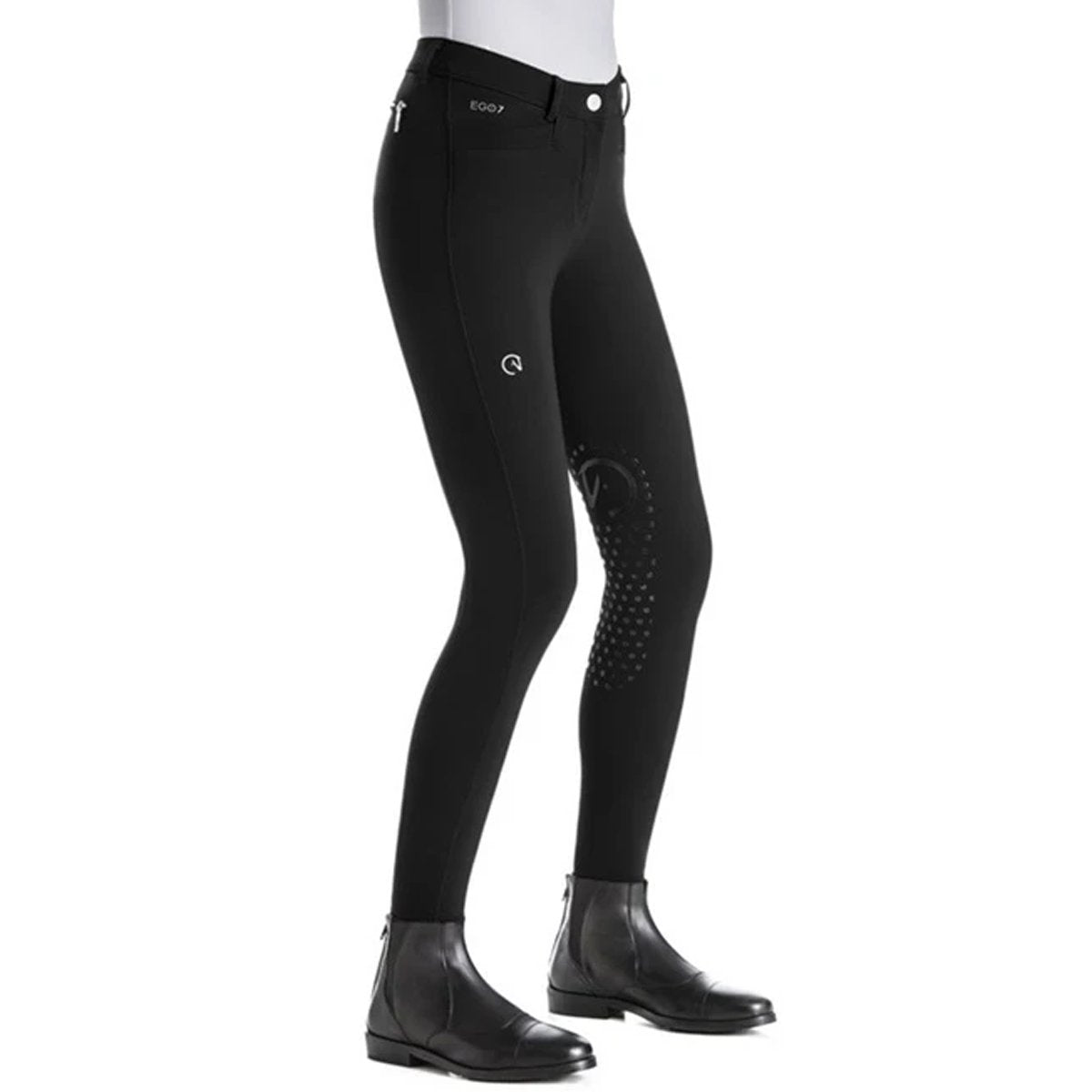 EGO7 Jumping EJ Normal Waist Knee Grip Breeches, Black