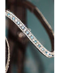 Lumiere Equestrian Baby Blue, Deep Wave Crystal Browband, BROWN Leather