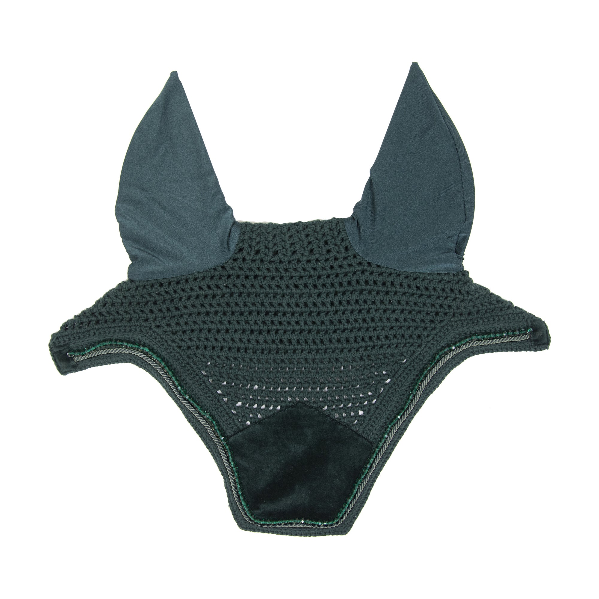 Kentucky Horsewear Fly Veil Wellington Velvet Pearls, Pine Green