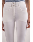 Montar Megan Yati Ladies High Rise Knee Grip Breeches, White