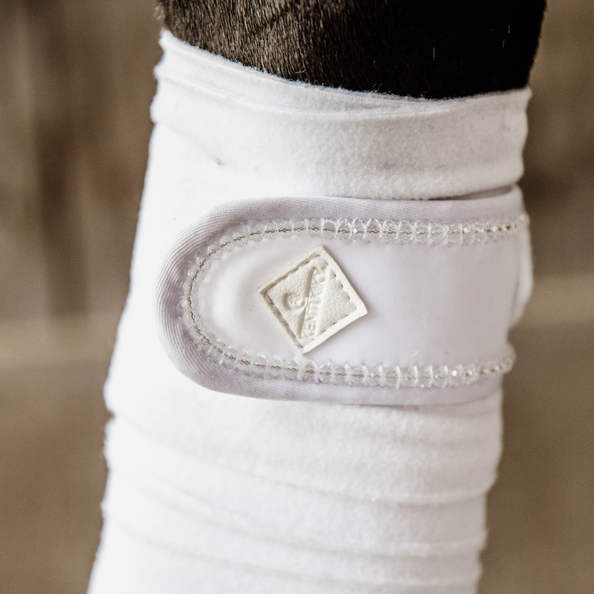 Kentucky Horsewear Polar Fleece Bandage Pearls, White, Full